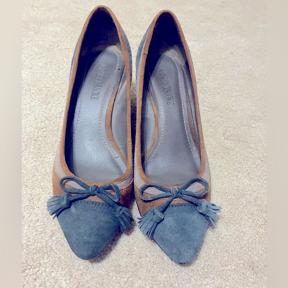 Audrey Brooke Brown and Gray Heels with Bow